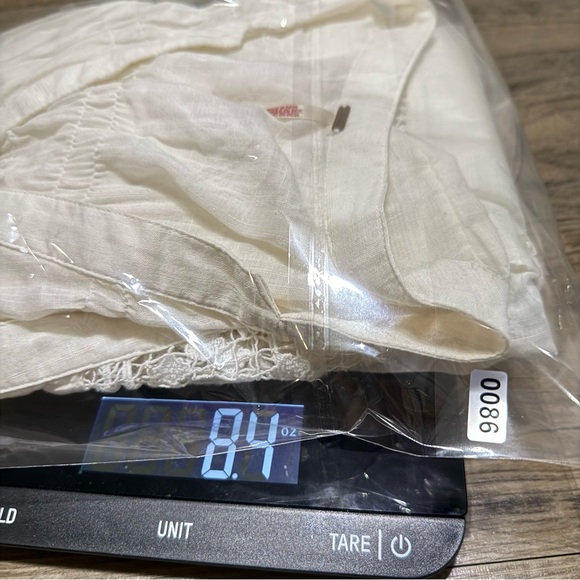 Free People Green Gardens Boho Ivory Cutout Embroidered Hem Tunic Top - Picture 12 of 15